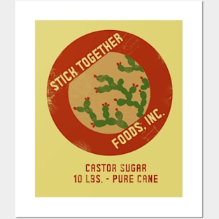 "Stick Together" Cactus Feedsack Logo Posters and Art